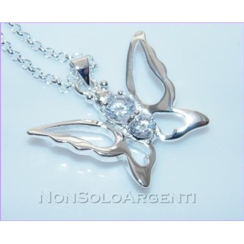 NSA|Bigiotteria : Collana e Bracciale con farfalla e zirconi bianchi