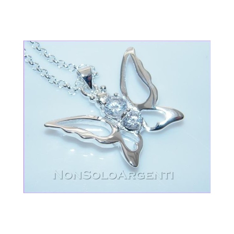 NSA|Bigiotteria : Collana e Bracciale con farfalla e zirconi bianchi