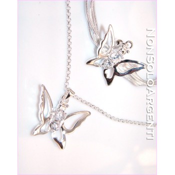 NSA|Collana o Bracciale con farfalla e zirconi bianchi per donna