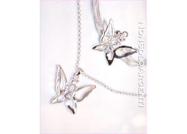 NSA|Collana o Bracciale con farfalla e zirconi bianchi per donna
