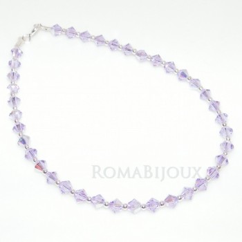 NSA|Bracciale Argento 925 Con Swarovski Bicono VIOLET AB Violetto varie misure
