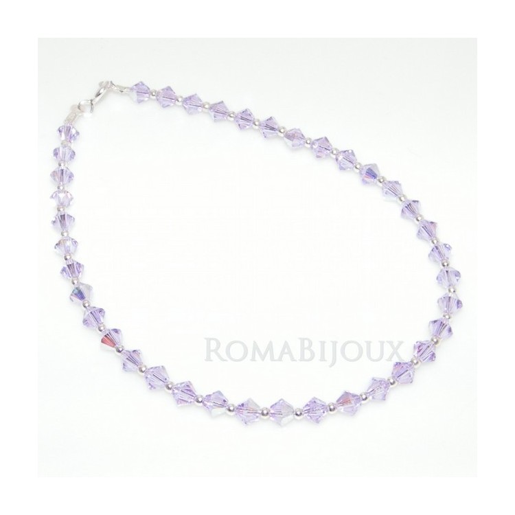 NSA|Bracciale Argento 925 Con Swarovski Bicono VIOLET AB Violetto varie misure