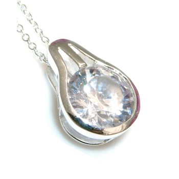 NSA|Silver necklace with large point of light for women's costume jewelry