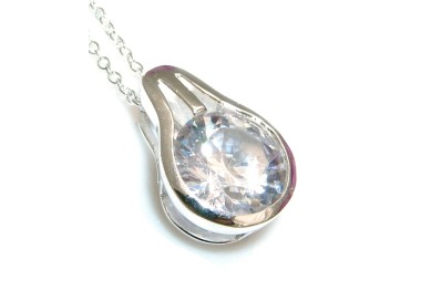 NSA|Collana argentata con grande punto luce bigiotteria per donna