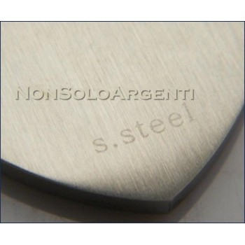 NSA|collana ciondolo cuore acciaio con zirconi e girocollo palline