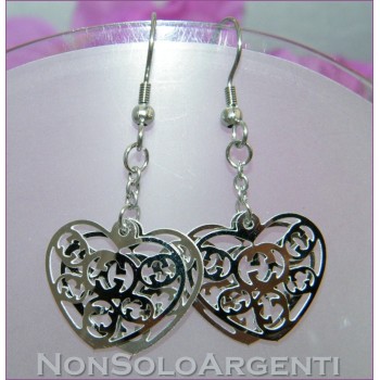 NSA|Earrings STEEL Pendants Hearts perforated laser cut for women