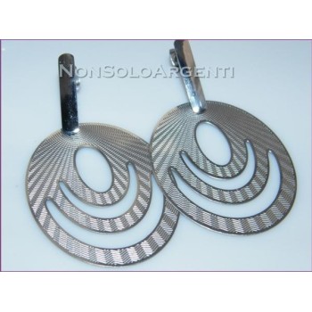 NSA|Orecchini ACCIAIO - Stainless Steel - Ciondoli Ovali tigrati taglio laser