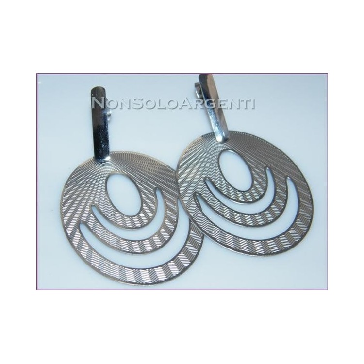 NSA|Orecchini ACCIAIO - Stainless Steel - Ciondoli Ovali tigrati taglio laser