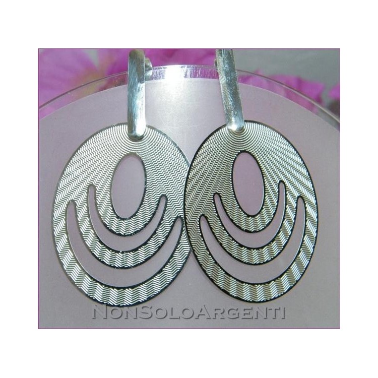 NSA|Orecchini ACCIAIO - Stainless Steel - Ciondoli Ovali tigrati taglio laser