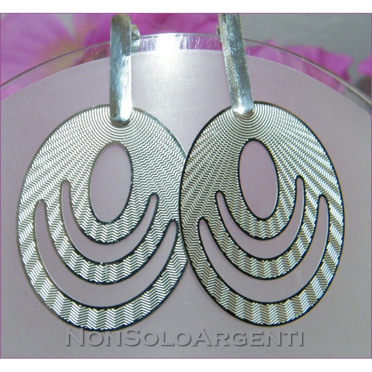 NSA|Orecchini ACCIAIO Ciondoli Ovali tigrati taglio laser per donne