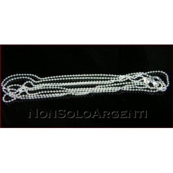 NSA|ARGENTO 925 : Girocollo collana pallini palline balls varie lunghezze modello sbiancato
