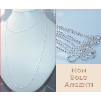 NSA|ARGENTO 925 : Girocollo collana pallini palline balls varie lunghezze modello sbiancato