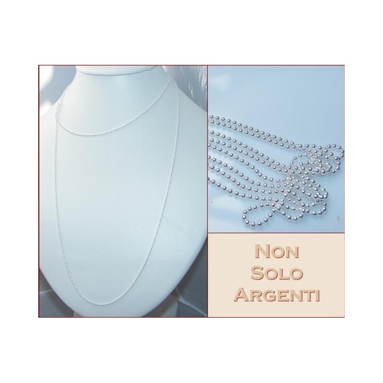NSA|ARGENTO 925 : Girocollo collana pallini palline balls varie lunghezze modello sbiancato