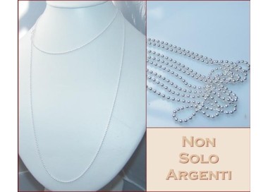 NSA|ARGENTO 925 : Girocollo collana pallini palline balls varie lunghezze modello sbiancato