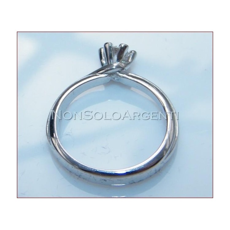 NSA|Solitaire ring 925 silver zircon 5mm 6 jaws woman