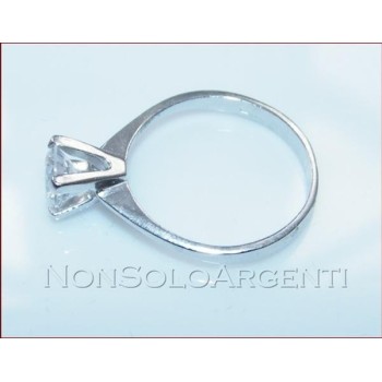 NonSoloArgenti |Splendido anello in Argento 925 con grande zircone 6mm mis 20