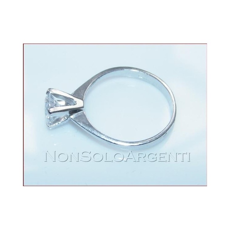 NonSoloArgenti |Splendido anello in Argento 925 con grande zircone 6mm mis 20