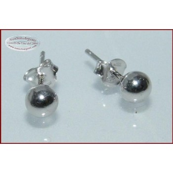 NSA|Orecchini Donna Uomo Argento 925 ITALIANO con sfera pallina in 3 misure