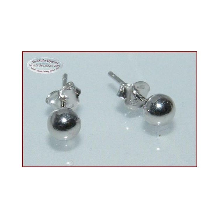 NSA|Orecchini Donna Uomo Argento 925 ITALIANO con sfera pallina in 3 misure