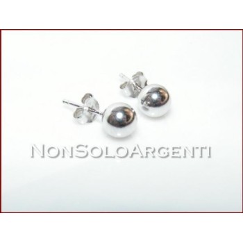 NSA|Orecchini Donna Uomo Argento 925 ITALIANO con sfera pallina in 3 misure