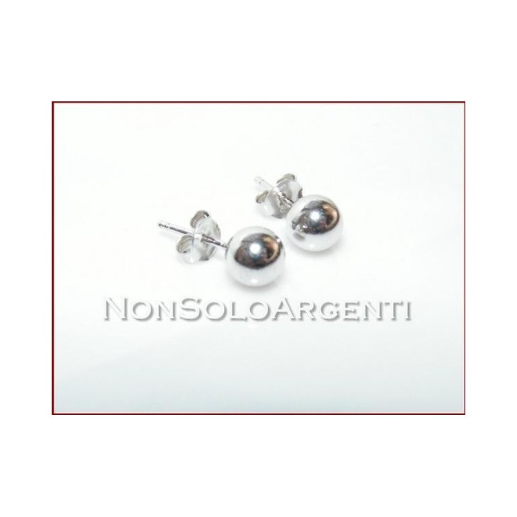 NSA|Orecchini Donna Uomo Argento 925 ITALIANO con sfera pallina in 3 misure