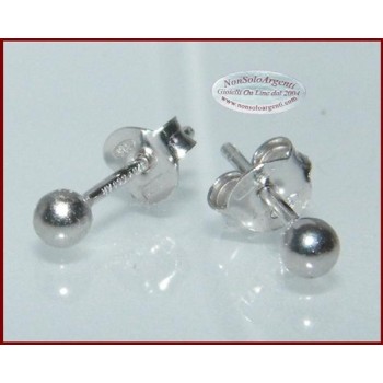 NSA|Orecchini Donna Uomo Argento 925 ITALIANO con sfera pallina in 3 misure