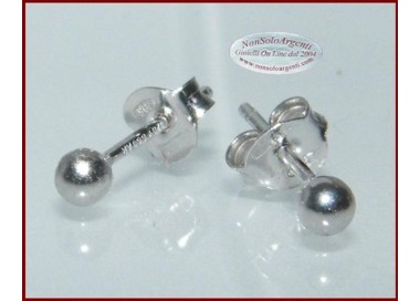 NSA|Orecchini Donna Uomo Argento 925 ITALIANO con sfera pallina in 3 misure
