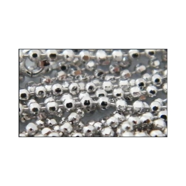 NSA|ARGENTO 925 : Girocollo collana pallini palline balls  varie lunghezze sfere diamantate da 1 mm