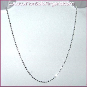 NSA|ARGENTO 925 : Girocollo collana pallini palline balls  varie lunghezze sfere diamantate da 1 mm