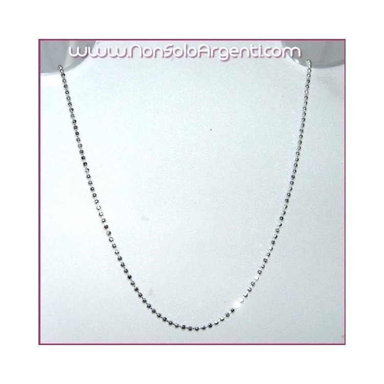 NSA|925 silver necklace small diamond balls various lengths 1mm spheres