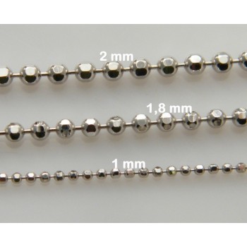NSA|collana argento 925 palline piccole diamantate varie lunghezze sfere da 1 mm