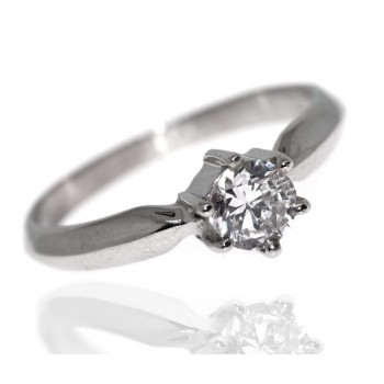 NSA|anello solitario argento 925 Zircone taglio brillante 5mm 6 griffe donna