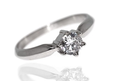 NSA|Argento 925 Italiano Rodiato : Anello Solitario con Zircone taglio brillante