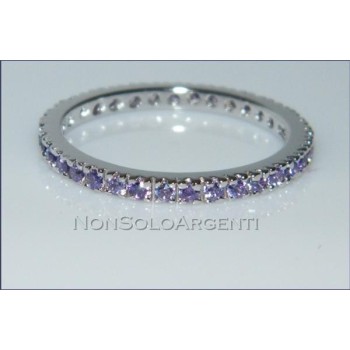 NSA|Argento 925 Rodiato : Anello Eternity con Zirconia lavanda viola