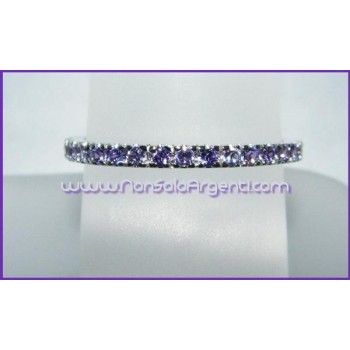 NSA|Argento 925 Rodiato : Anello Eternity con Zirconia lavanda viola
