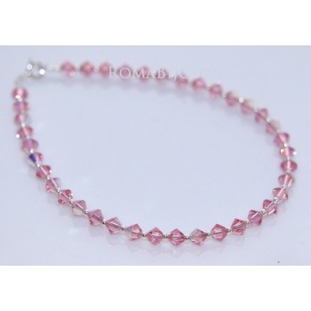 NonSoloArgenti|bracelet Swarovski elements rose AB more size
