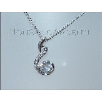 NSA|Bigiotteria : Collana argentata con ciondolo grande punto luce in cofanetto