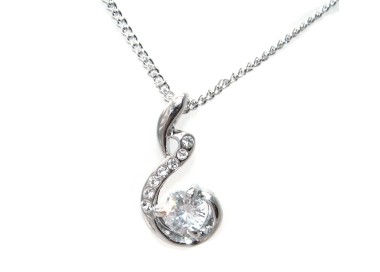 NSA|Silver necklace with large light point pendant for women