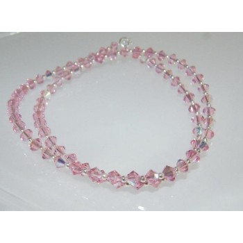 NSA|Collana girocollo Argento 925 Con Swarovski Bicono Rosa
