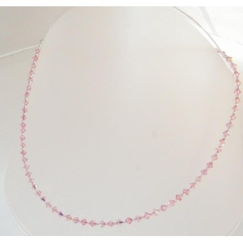 NSA|Collana girocollo Argento 925 Con Swarovski Bicono Rosa