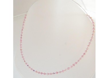 NSA|Collana girocollo Argento 925 Con Swarovski Bicono Rosa