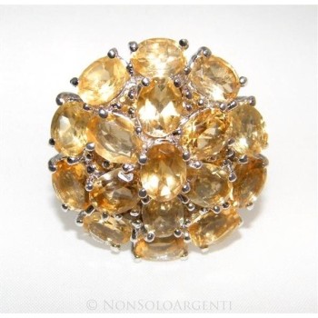 NSA|Argento 925 : Anello a toppa in argento 925 con Quarzo Citrino 20