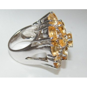 NSA|Argento 925 : Anello a toppa in argento 925 con Quarzo Citrino 20