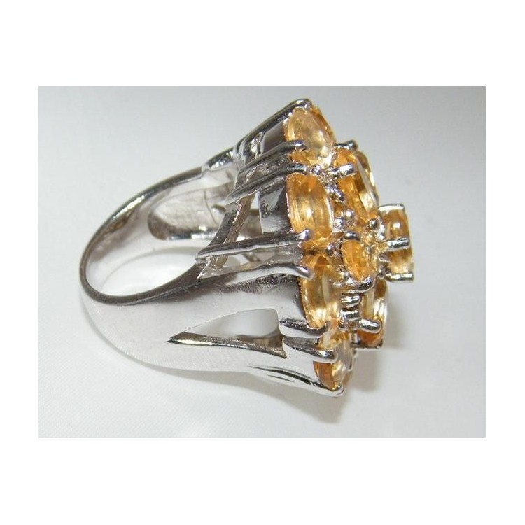 NSA|Argento 925 : Anello a toppa in argento 925 con Quarzo Citrino 20