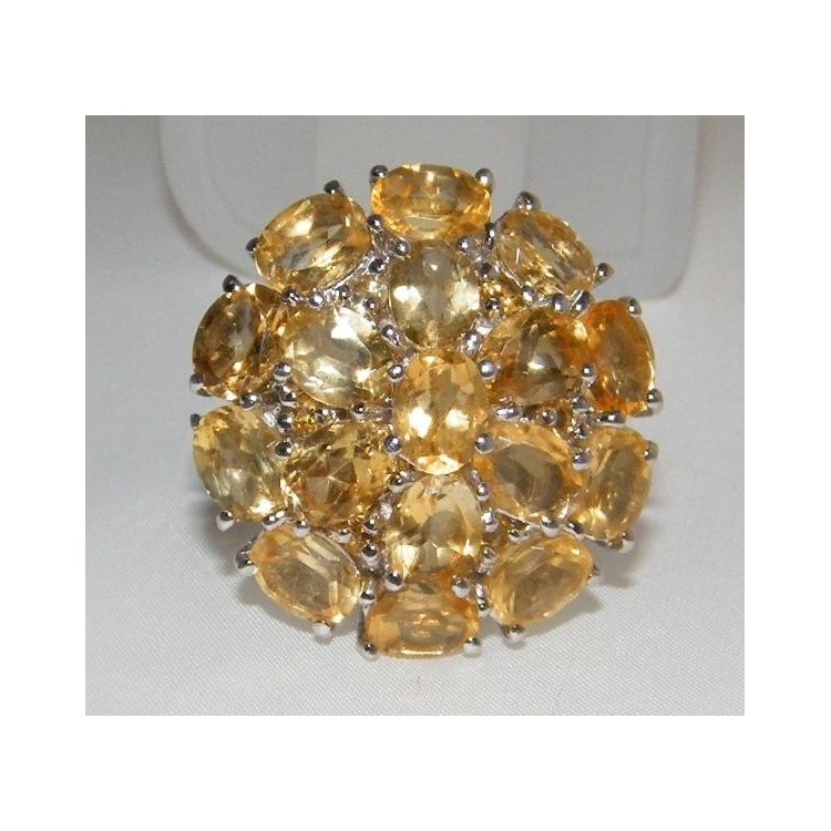 NSA|Argento 925 : Anello a toppa in argento 925 con Quarzo Citrino 20