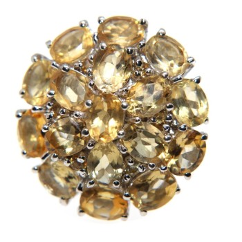 NSA|Anello argento 925 quarzo citrino toppa misura 20 grande donna maestoso