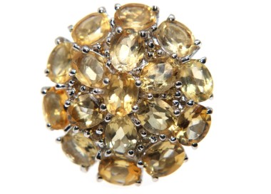 NSA|Anello argento 925 quarzo citrino toppa misura 20 grande donna maestoso