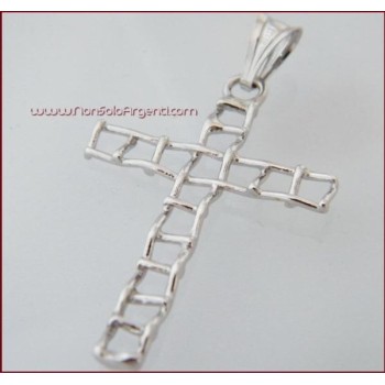 NSA|ARGENTO 925 Ciondolo a croce braccia Traforate Unisex Nuova collana beads silver omaggio