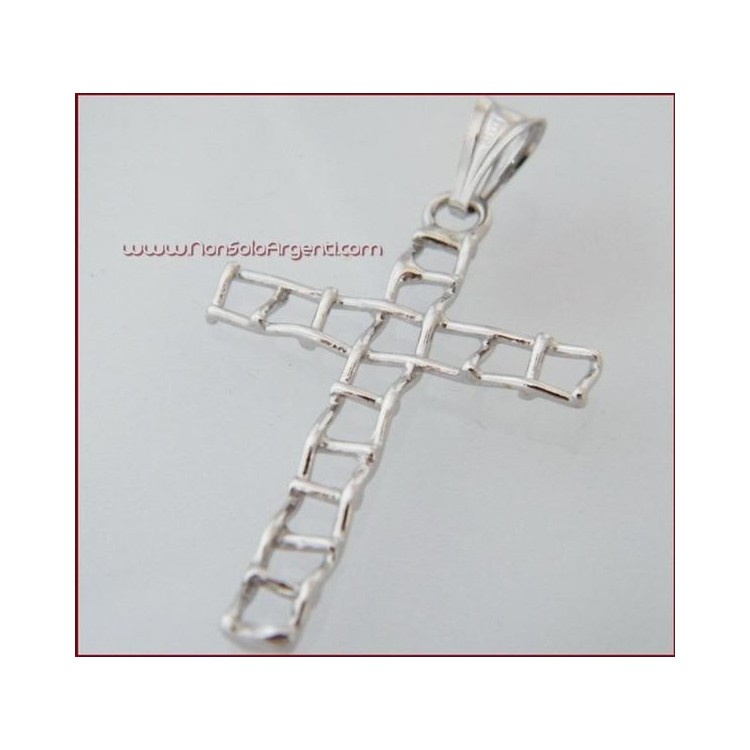 NSA|ARGENTO 925 Ciondolo a croce braccia Traforate Unisex Nuova collana beads silver omaggio