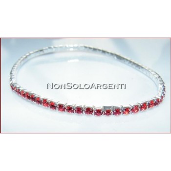 NSA|Bigiotteria : Cavigliera tennis argentata a 1 filo di strass eLaSTiCa